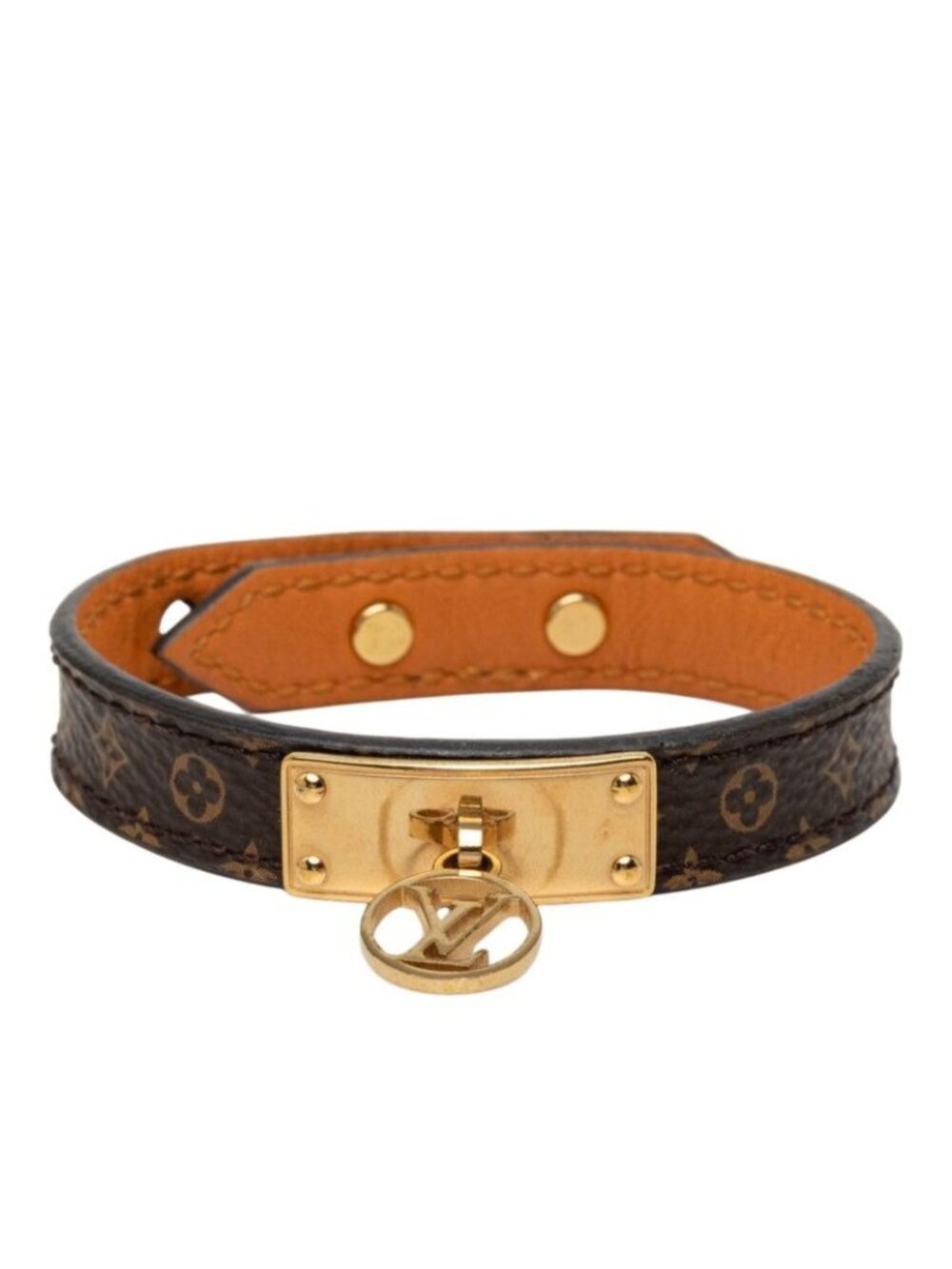 Louis Vuitton Bracelet Logomania Brown Leather